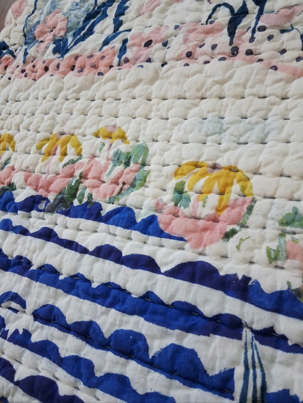 Anthropologie Rosalind Print Cotton Voile Quilted Shams - Picture 5 of 12
